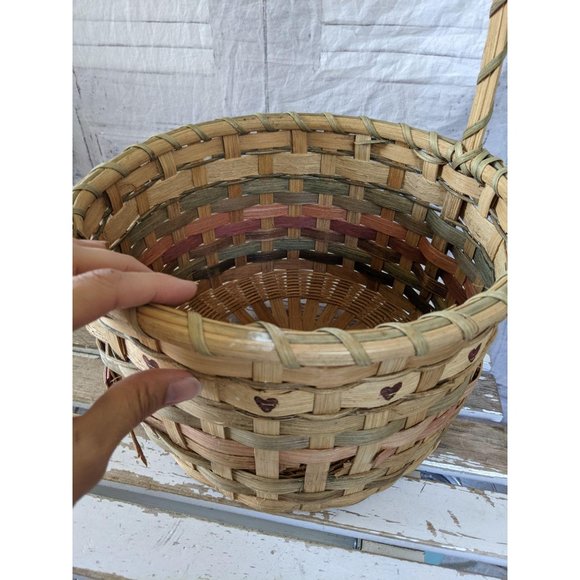 Wicker heart basket spring decor kitchen home - Picture 7 of 9